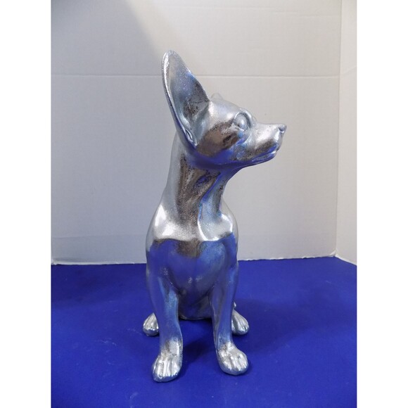NEW Chihuahua Statue Figurine Silver Chihuhua Dog Figurine - Picture 2 of 7
